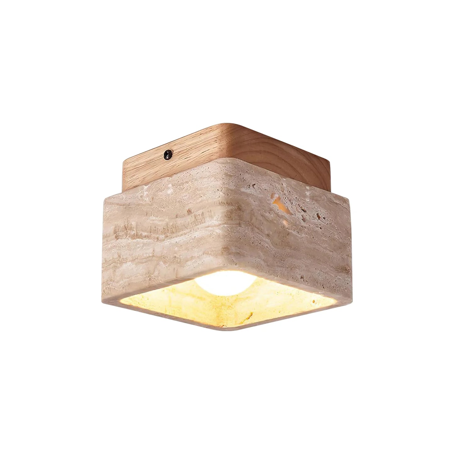 Kubus Terra Blok Travertijn Plafondlamp