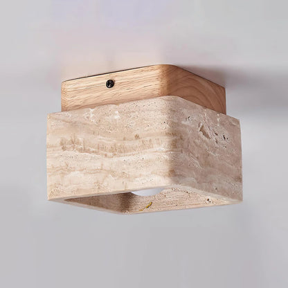 Kubus Terra Blok Travertijn Plafondlamp