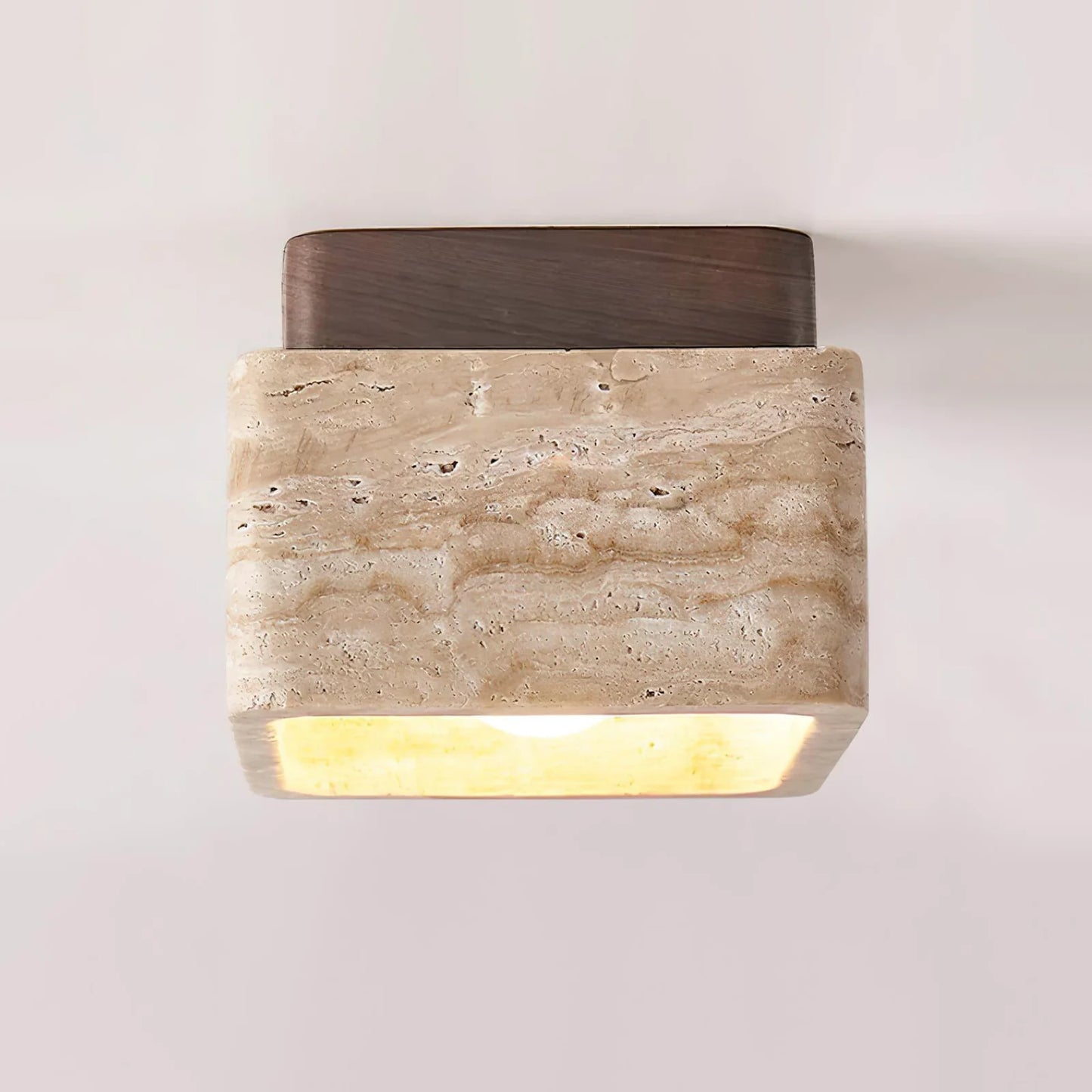 Kubus Terra Blok Travertijn Plafondlamp