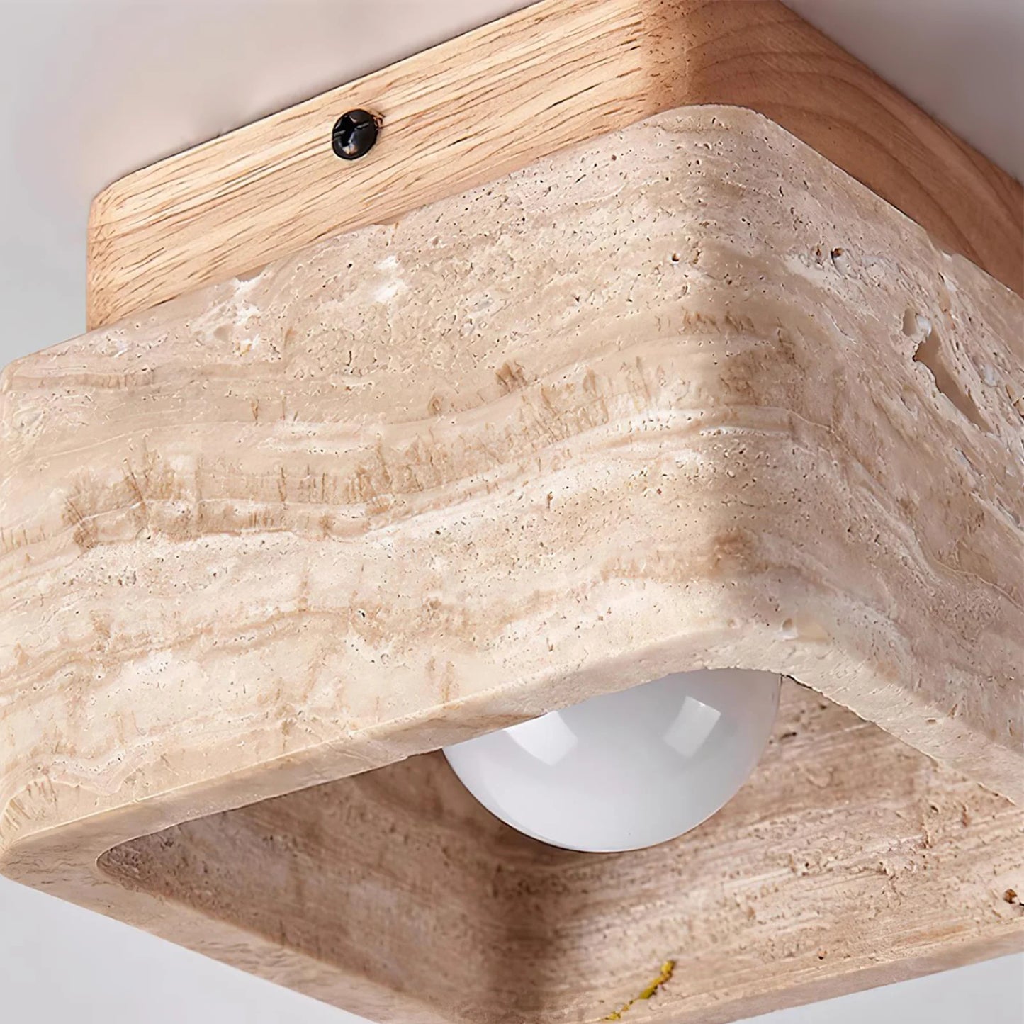 Kubus Terra Blok Travertijn Plafondlamp