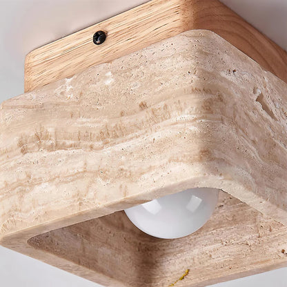 Kubus Terra Blok Travertijn Plafondlamp