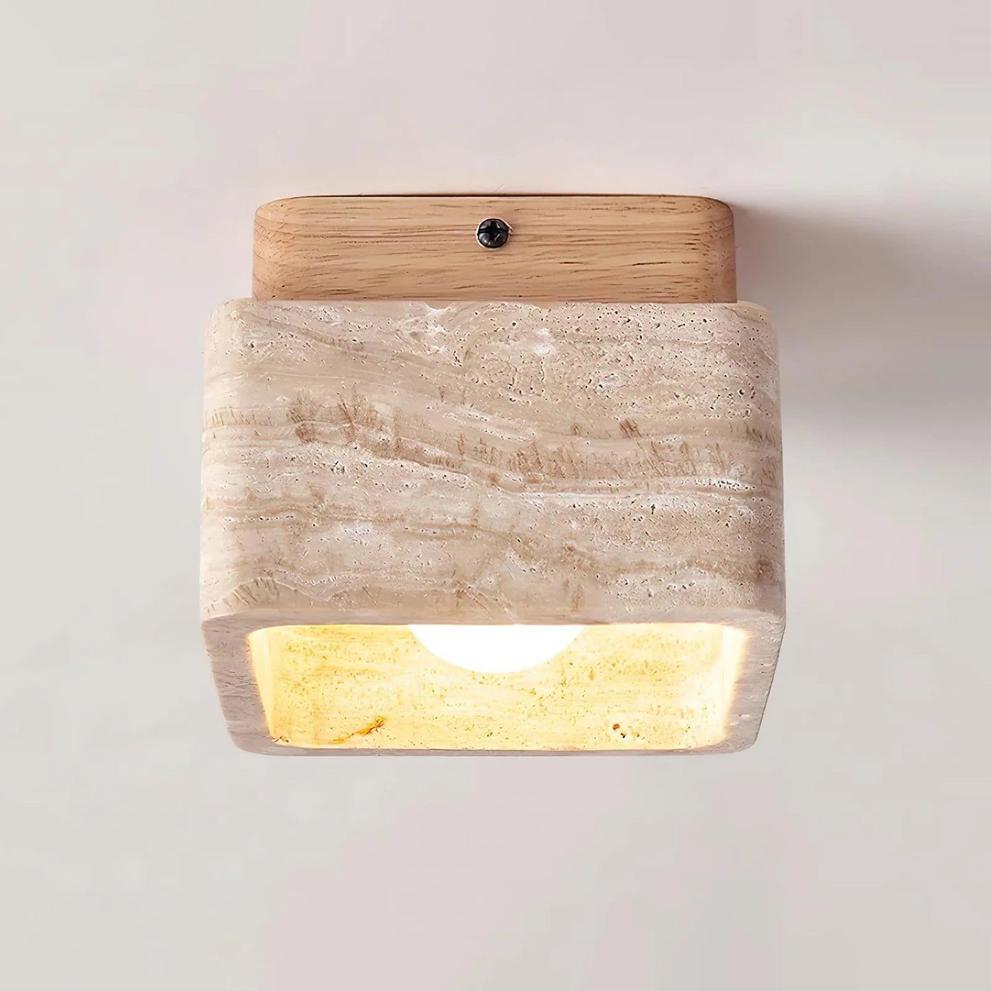 Kubus Terra Blok Travertijn Plafondlamp