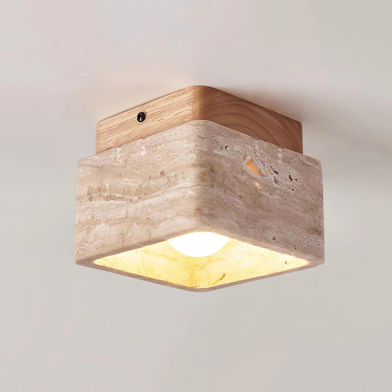 Kubus Terra Blok Travertijn Plafondlamp