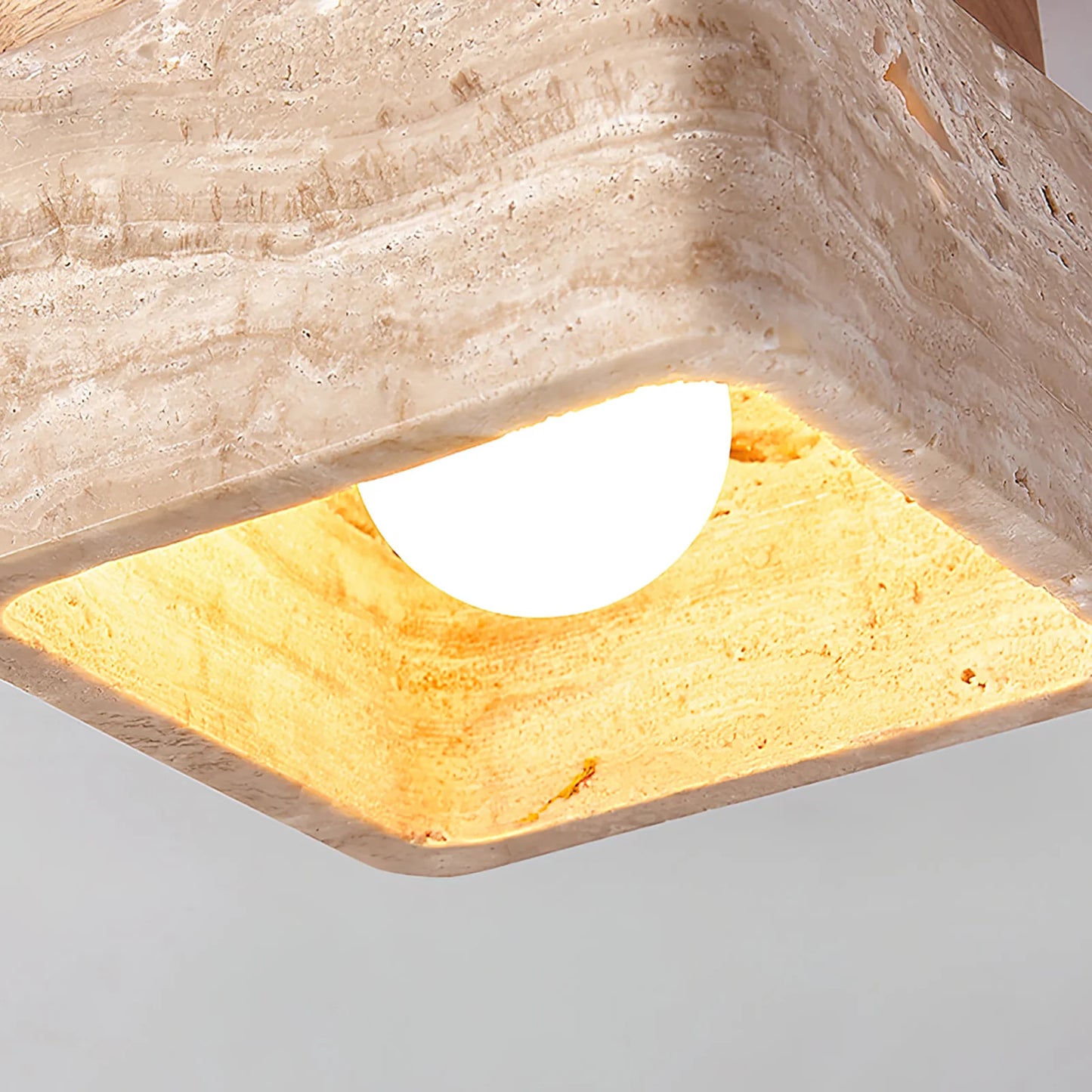 Kubus Terra Blok Travertijn Plafondlamp
