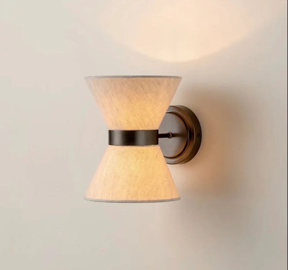 Wabi Sabi Wandlamp met Stoffen Kap