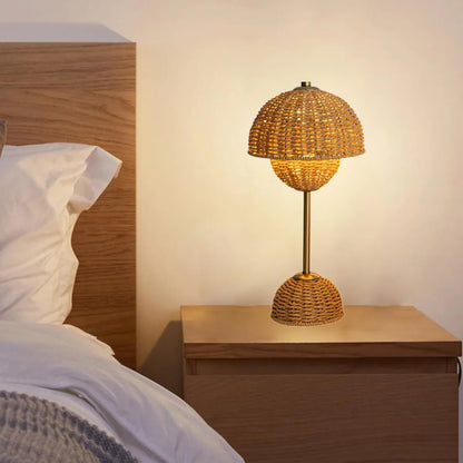 Boho Rotan Geweven Handgemaakte Tafellamp