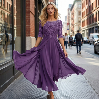 Dames Jurk Elegante Midi Cocktail Feestjurk