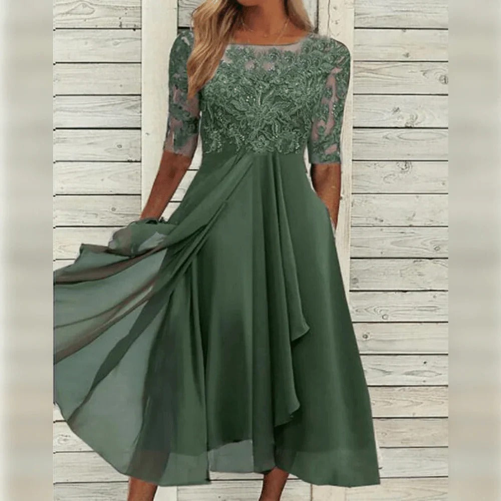 Dames Jurk Elegante Midi Cocktail Feestjurk