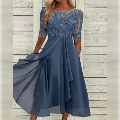 Dames Jurk Elegante Midi Cocktail Feestjurk
