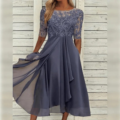Dames Jurk Elegante Midi Cocktail Feestjurk