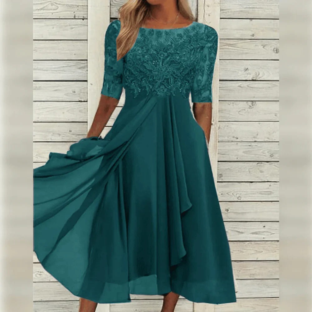 Dames Jurk Elegante Midi Cocktail Feestjurk