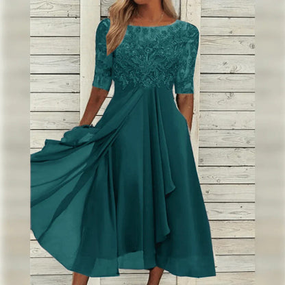 Dames Jurk Elegante Midi Cocktail Feestjurk