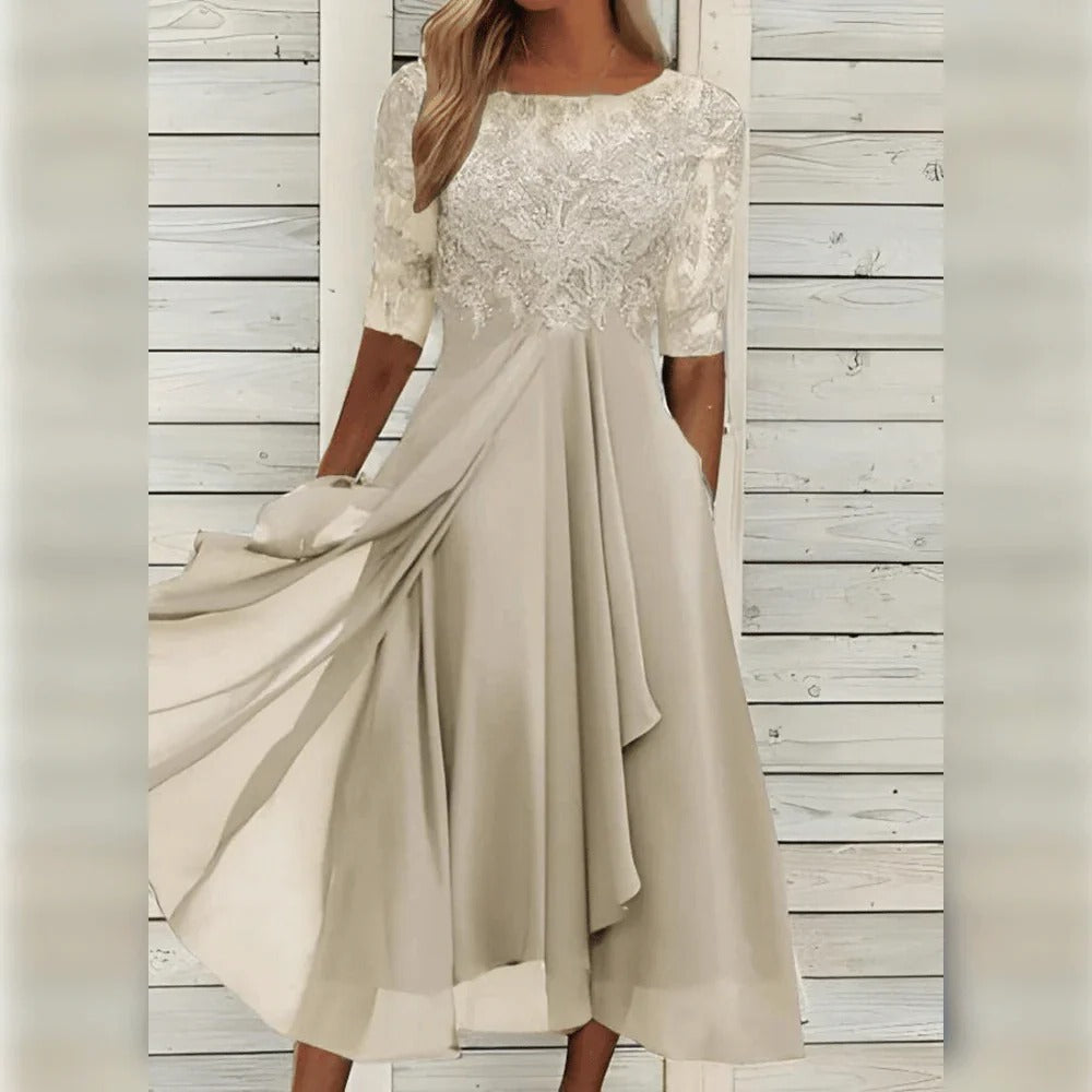 Dames Jurk Elegante Midi Cocktail Feestjurk