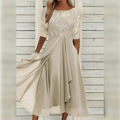 Dames Jurk Elegante Midi Cocktail Feestjurk