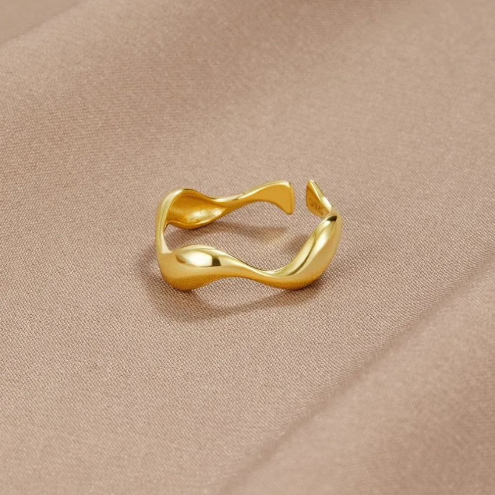 Dames Ring 18K Verguld Sterling Zilver Verstelbaar