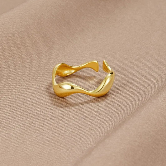 Dames Ring 18K Verguld Sterling Zilver Verstelbaar