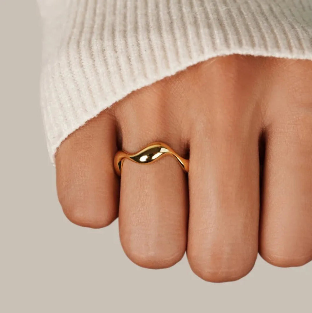 Dames Ring 18K Verguld Sterling Zilver Verstelbaar