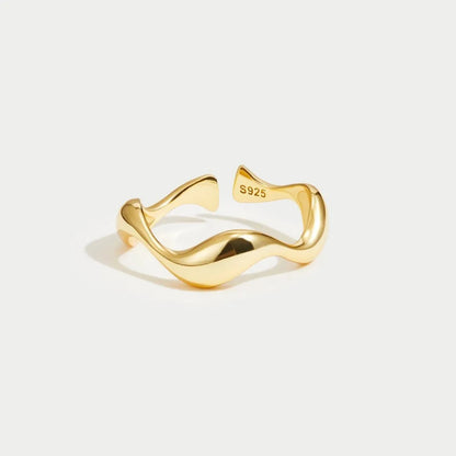 Dames Ring 18K Verguld Sterling Zilver Verstelbaar