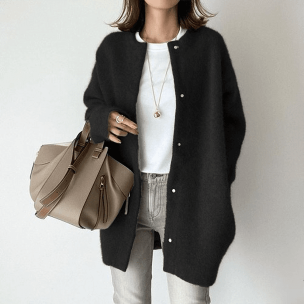 Dames Vest Lang Gebreid Casual Cardigan Jas