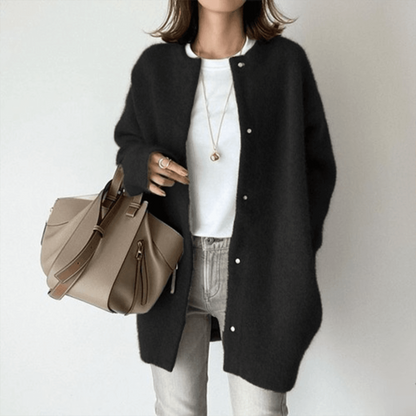 Dames Vest Lang Gebreid Casual Cardigan Jas