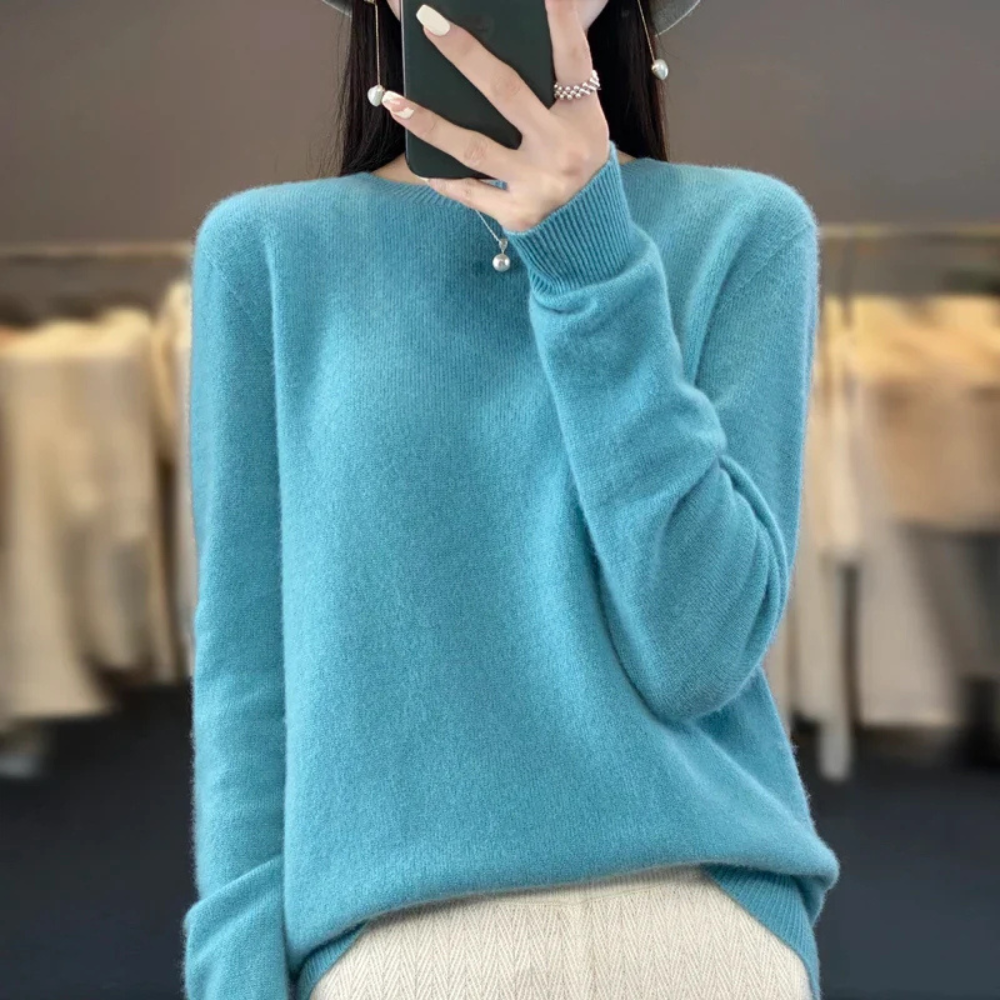 Damestrui Ronde Hals Zacht Warm Comfort Pullover