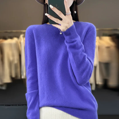 Damestrui Ronde Hals Zacht Warm Comfort Pullover