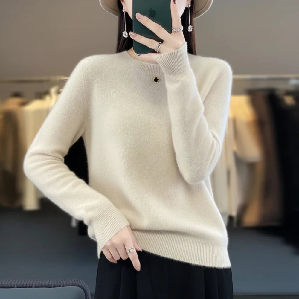 Damestrui Ronde Hals Zacht Warm Comfort Pullover