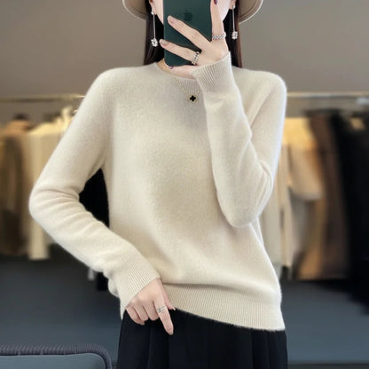 Damestrui Ronde Hals Zacht Warm Comfort Pullover