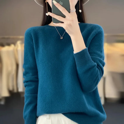 Damestrui Ronde Hals Zacht Warm Comfort Pullover