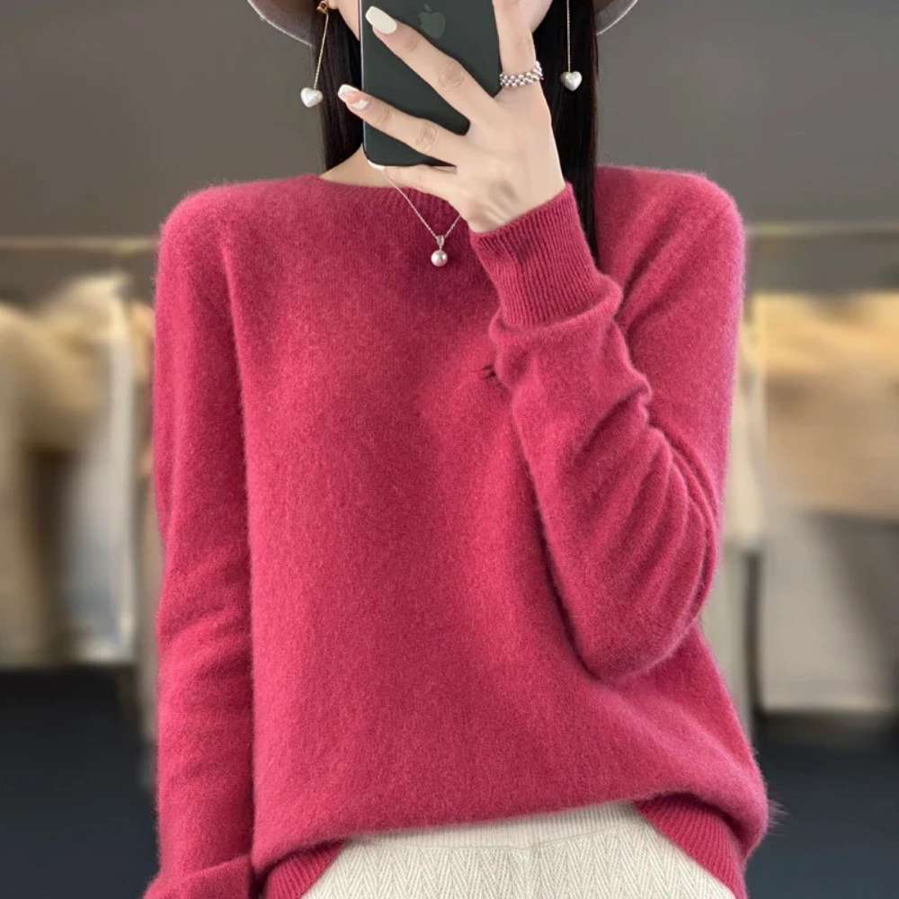 Damestrui Ronde Hals Zacht Warm Comfort Pullover