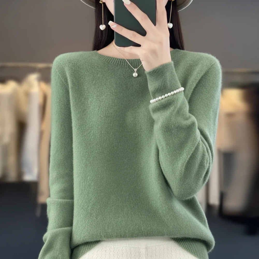 Damestrui Ronde Hals Zacht Warm Comfort Pullover