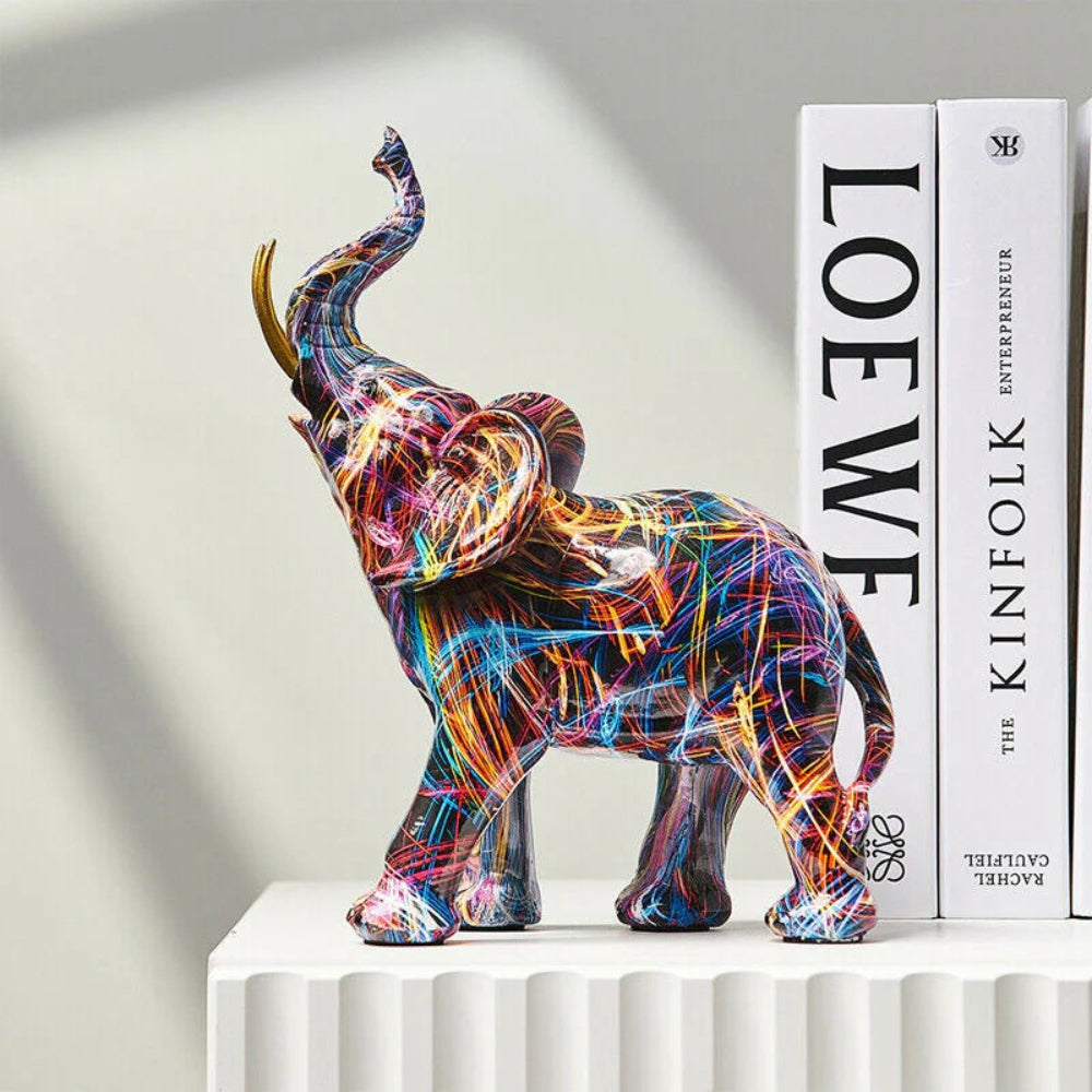 Decoratie Moderne Graffiti Olifant Kunstbeeld Resin