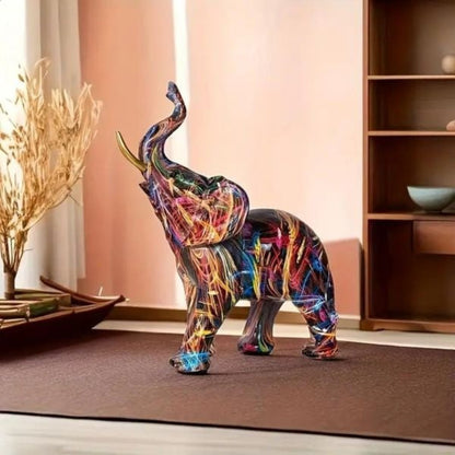 Decoratie Moderne Graffiti Olifant Kunstbeeld Resin