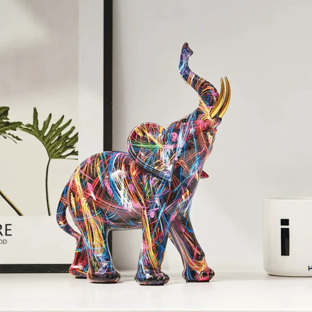 Decoratie Moderne Graffiti Olifant Kunstbeeld Resin