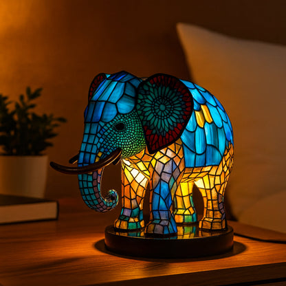 Tafellamp Glas In Lood LED Dieren Decoratieve Lamp