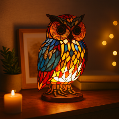 Tafellamp Glas In Lood LED Decoratieve Lamp