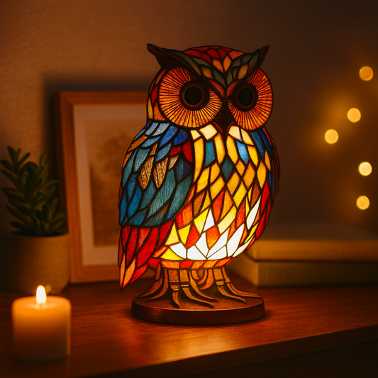Tafellamp Glas In Lood LED Decoratieve Lamp