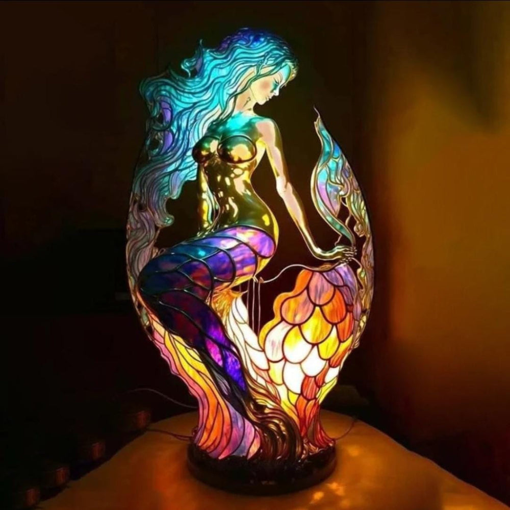 Tafellamp Glas In Lood LED Decoratieve Lamp