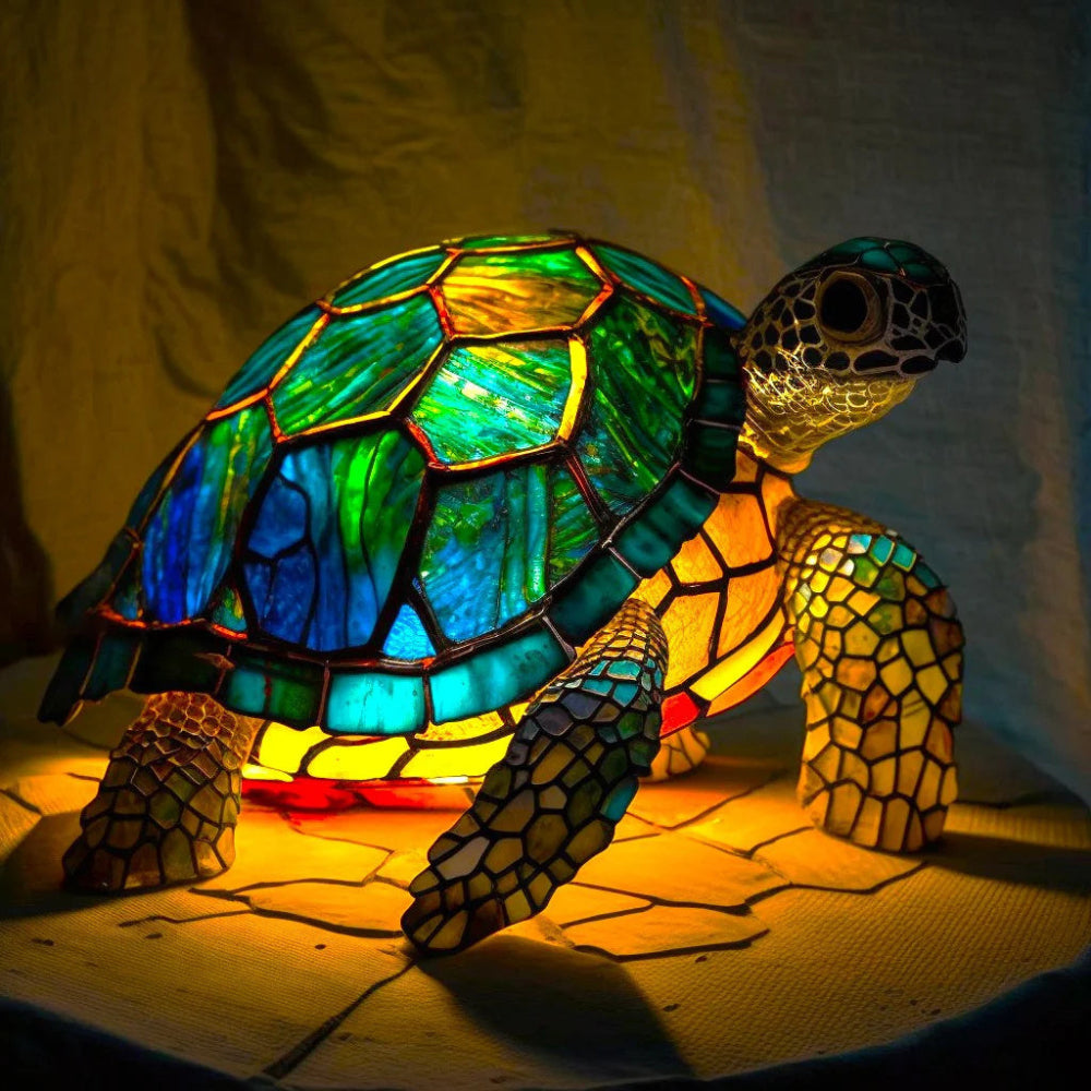 Tafellamp Glas In Lood LED Dieren Decoratieve Lamp