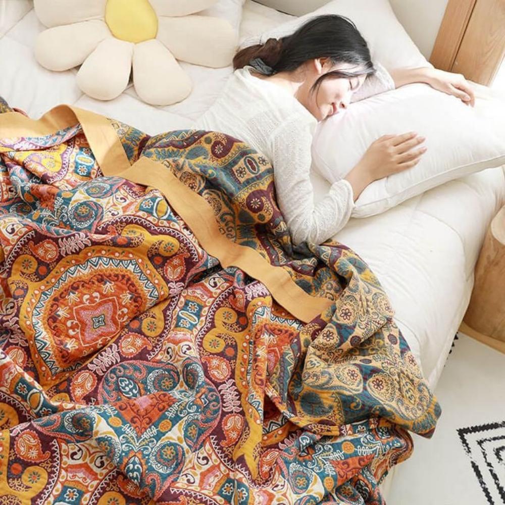 Dekbed Zomer Katoen Omkeerbaar Boho Verkoelend