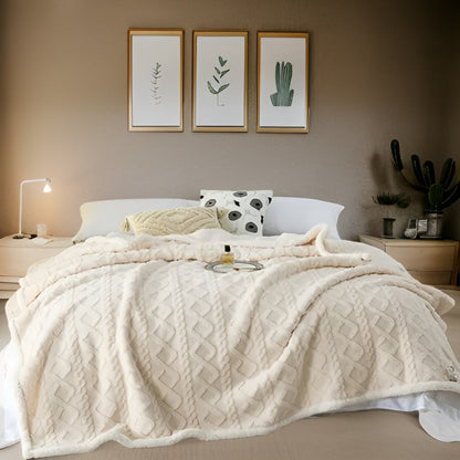Deken Tweezijdige Fleece Plaid Bed Bank Winter Warmte