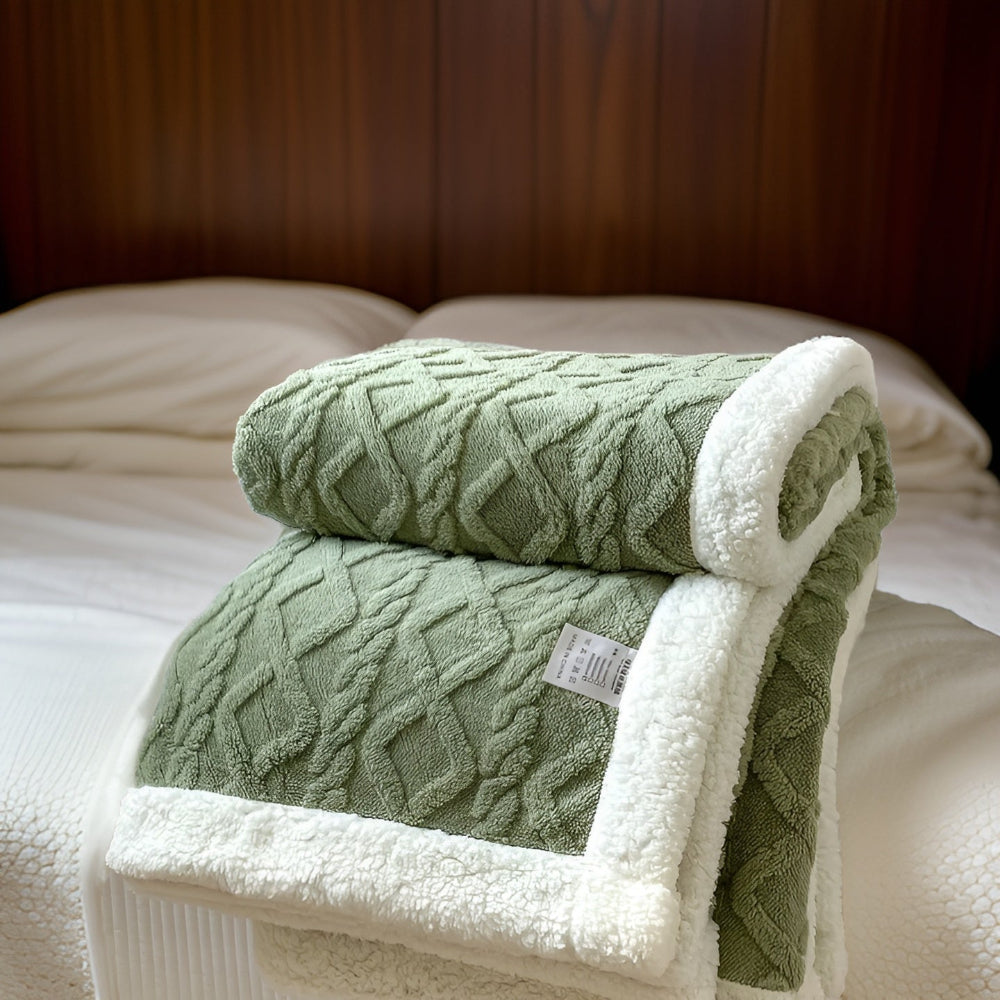 Deken Tweezijdige Fleece Plaid Bed Bank Winter Warmte