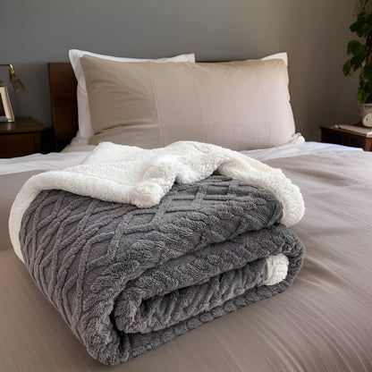 Deken Tweezijdige Fleece Plaid Bed Bank Winter Warmte