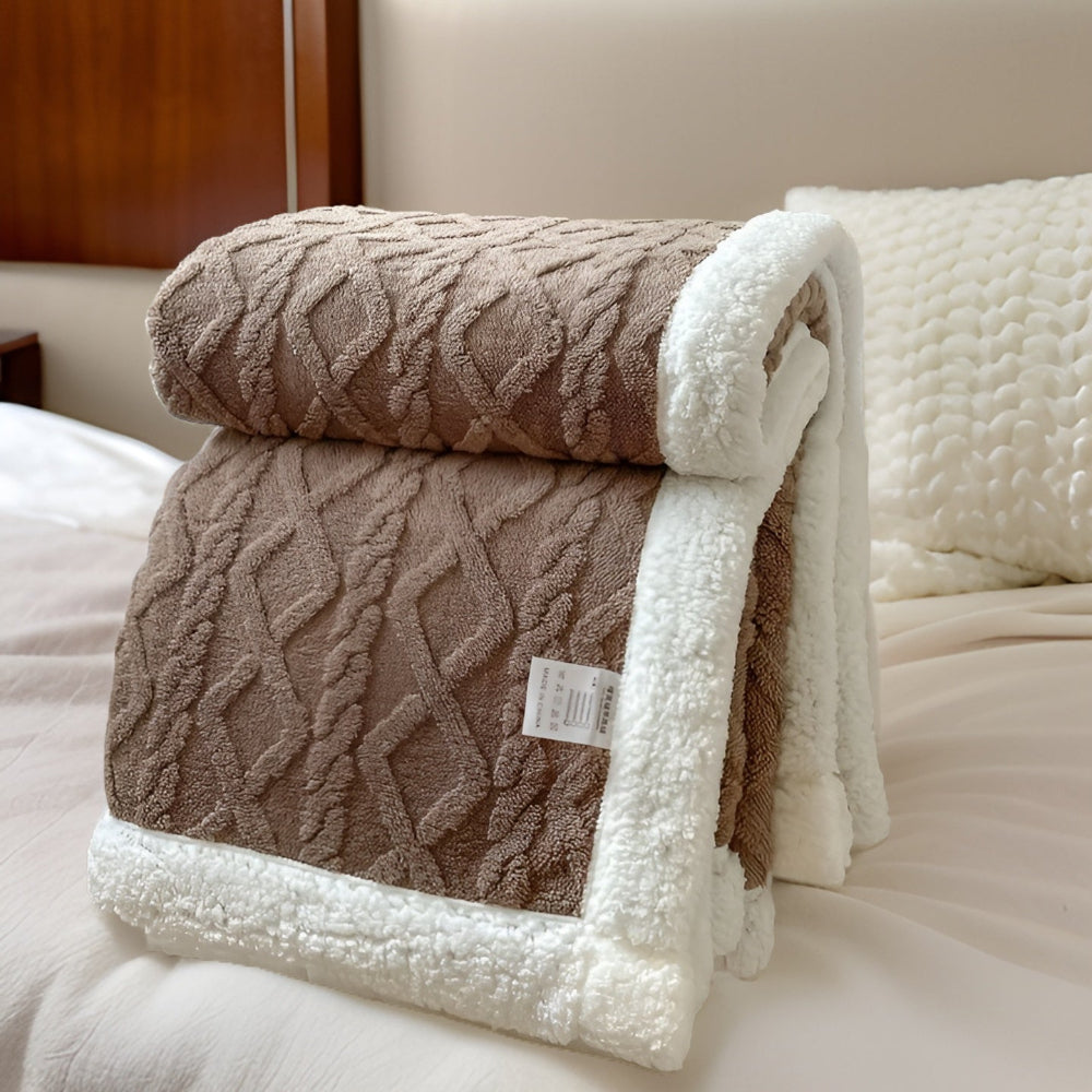 Deken Tweezijdige Fleece Plaid Bed Bank Winter Warmte