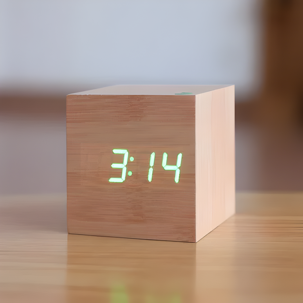 Digitale Wekker Hout LED Modern Bureauklok