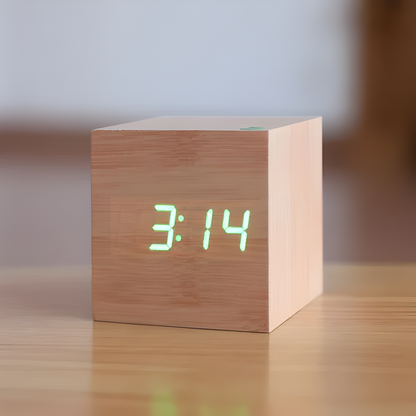 Digitale Wekker Hout LED Modern Bureauklok