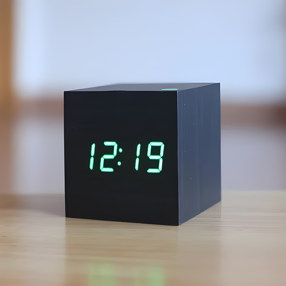 Digitale Wekker Hout LED Modern Bureauklok