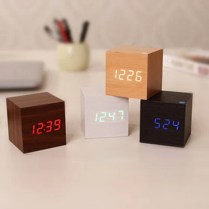 Digitale Wekker Hout LED Modern Bureauklok
