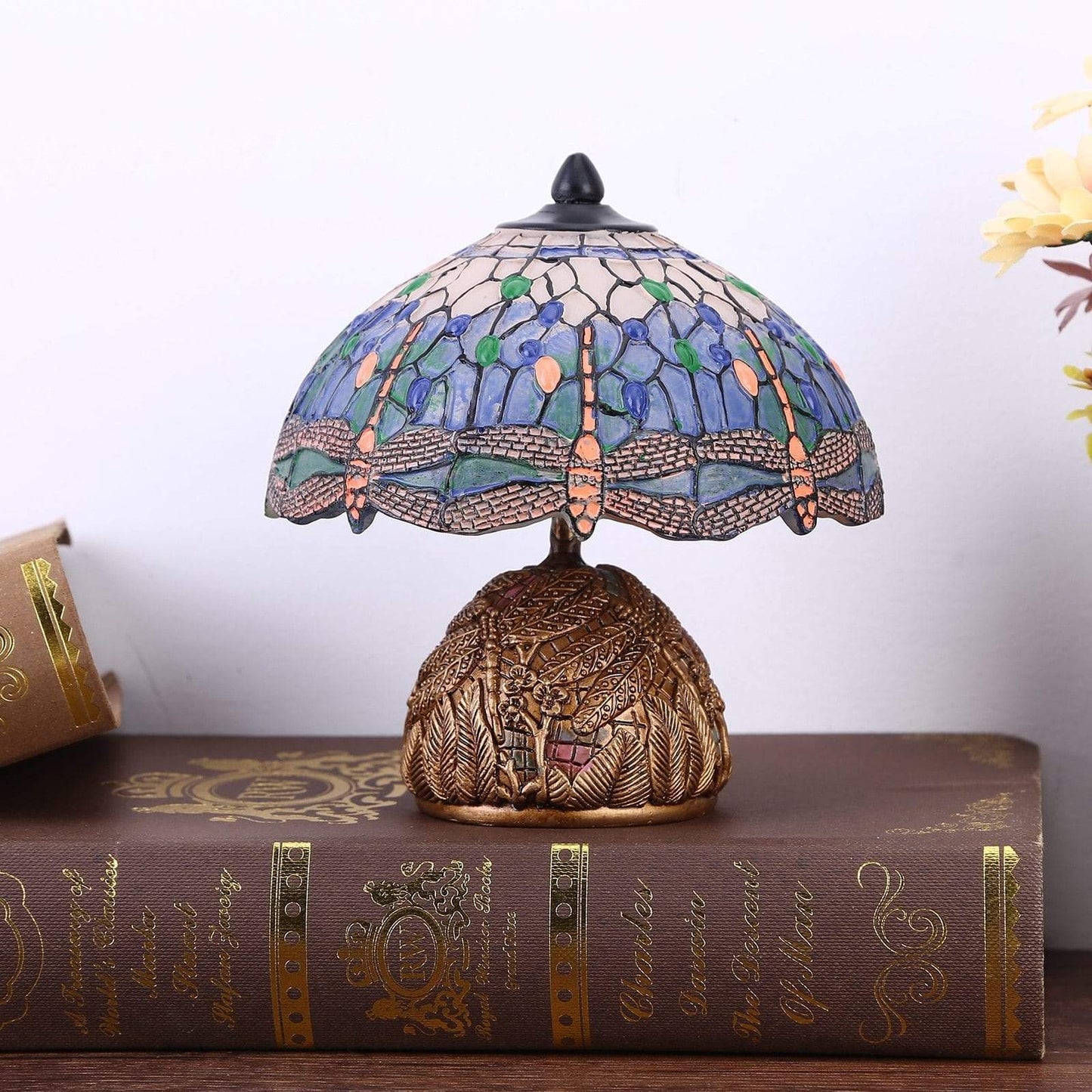 Vintage TafelLamp–Elegantie met Een Florale Touch