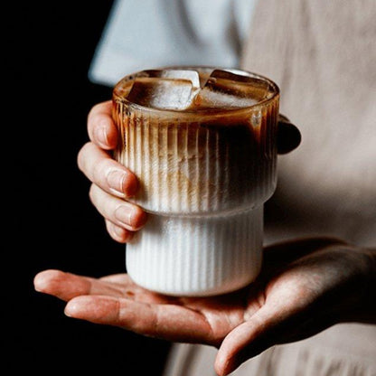Glazen Moderne Geribbelde Drinkglazen Set